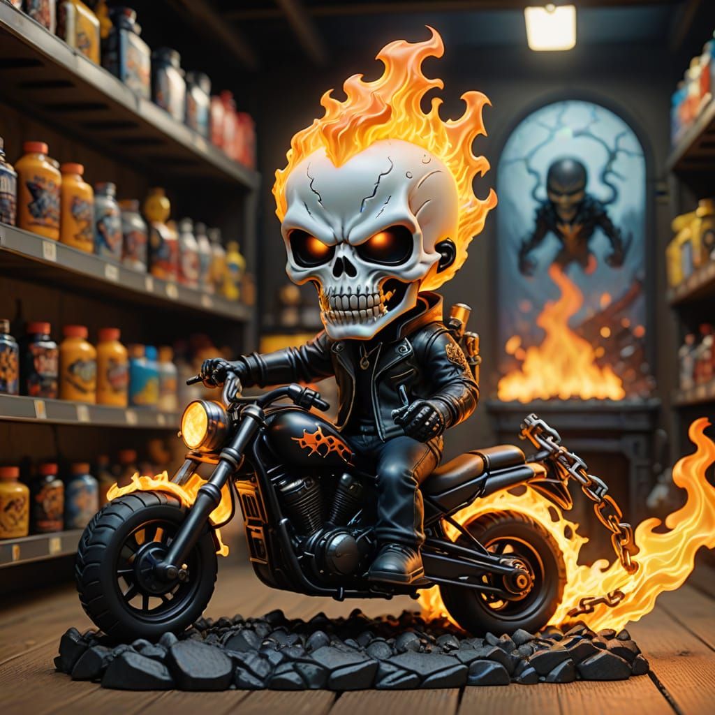 Ghost Rider Venom Funko Pop with Fire Chain