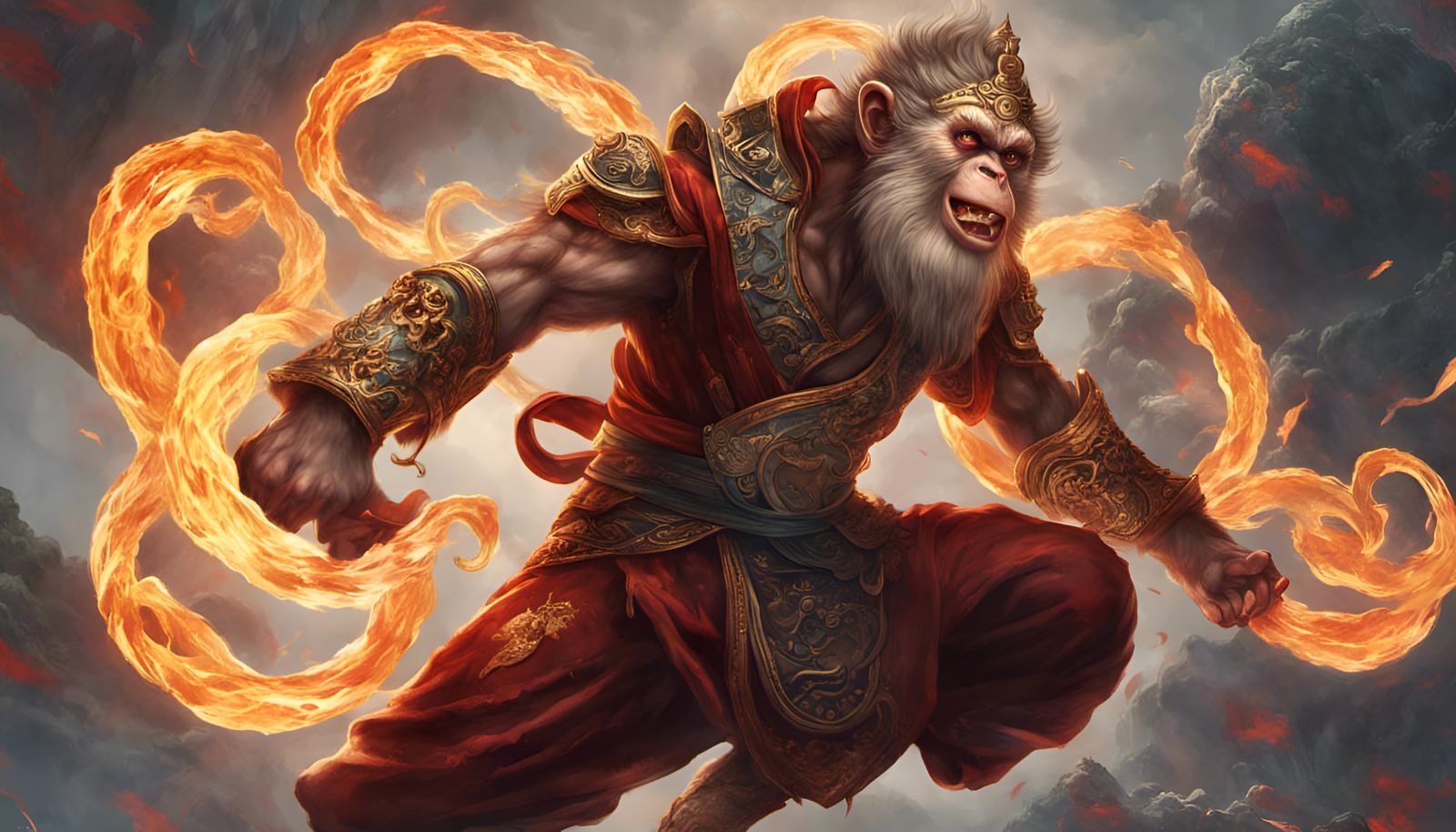 Sun Wukong: Monkey King in Chinese Art Style