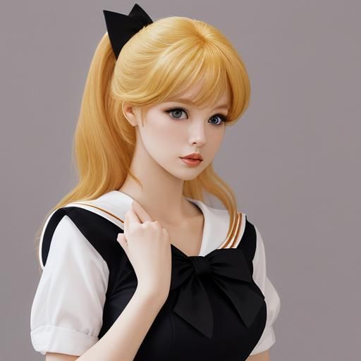 Sailor Venus in Elegant Black Dress