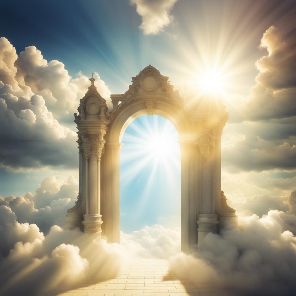 Heaven's Gate: Divine Sunshine Through Clouds