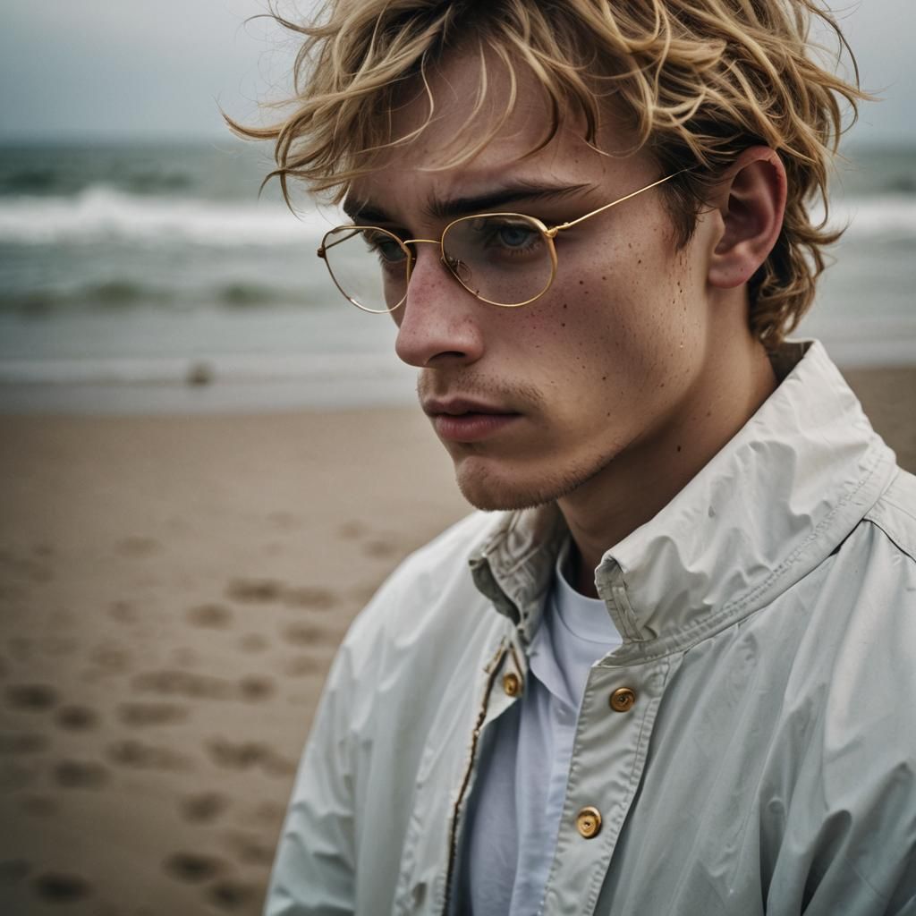 Melancholy Teenager Portrait in Hyperrealistic Style