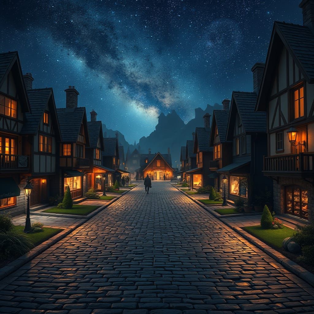 Fantasy Road Leads to Distant Market Square in the Multivers...