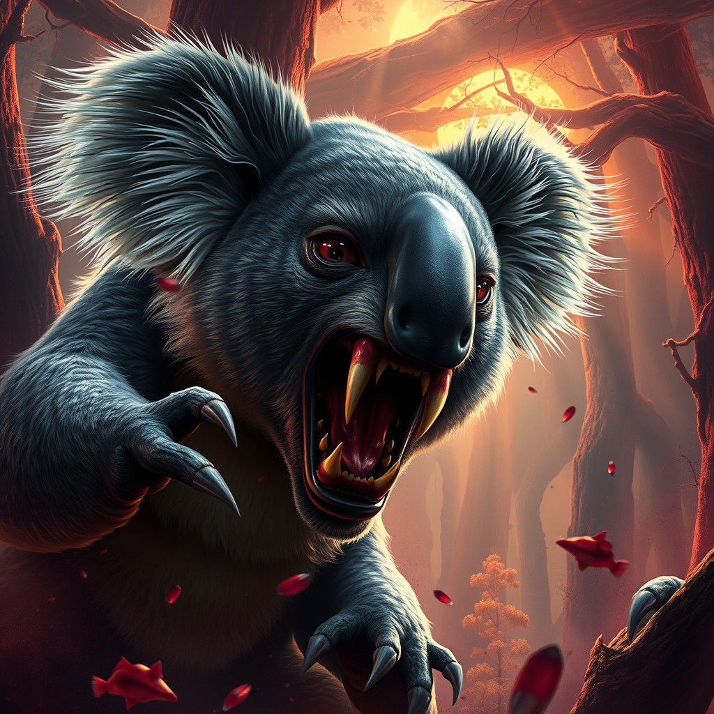 Fearsome Koala in Mystical Forest Concept Art