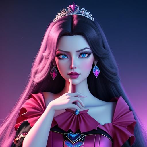 Queen of Hearts: Pixar-Style 3D Digital Art