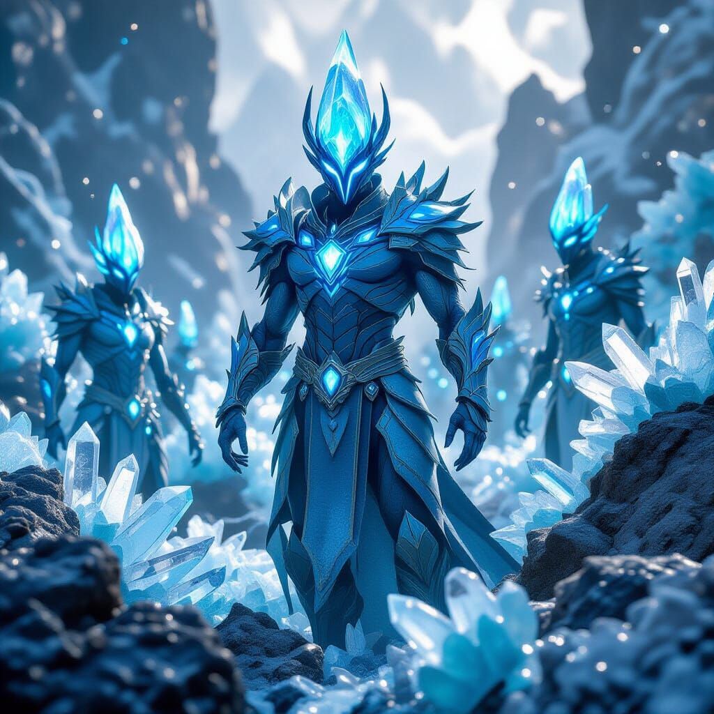 Mana Creatures in Crystalized Landscape