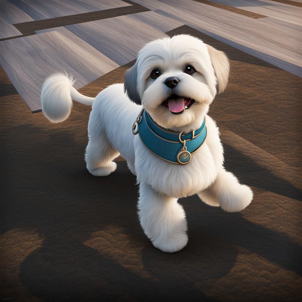 Bichon-Shih tzu mixed breed adult dog.  Named "Apollo"
