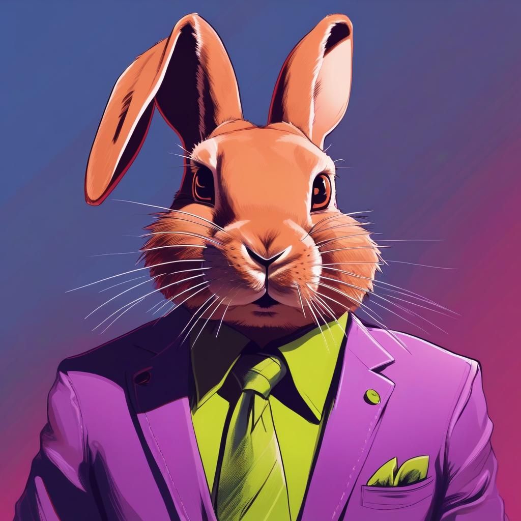 Rabbit Mafia Boss in Cel-Shaded Style