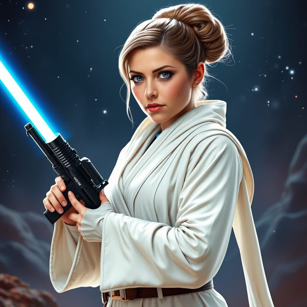 Celebrity Likeness as Princess Leia in AI Art