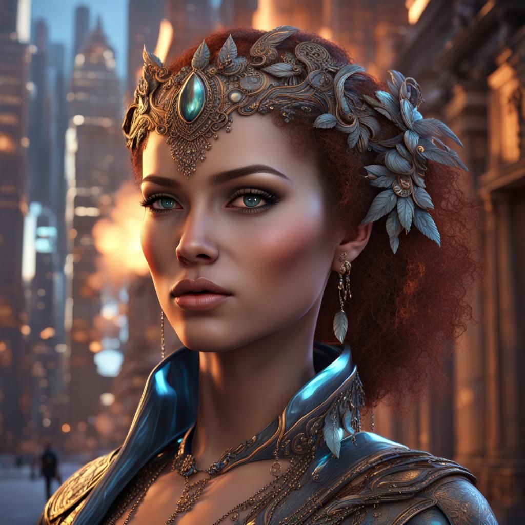 Woman Avatar for Startup CEO: Detailed Matte Painting
