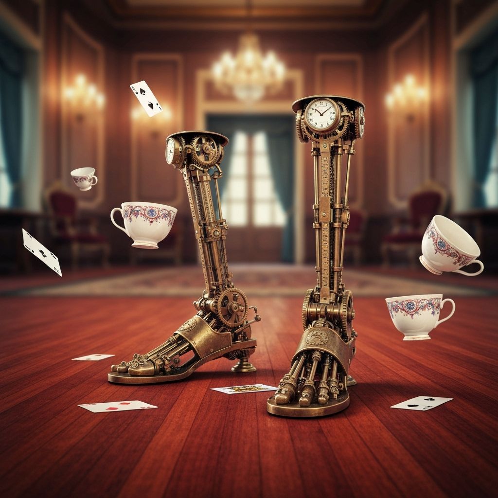 Clockwork Feet Tap in Opulent Ballroom, Surreal Art Deco Sty...
