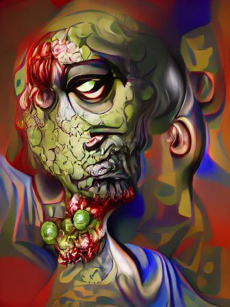 Cel Shaded detailed digital maximalist painting of a zombie ...