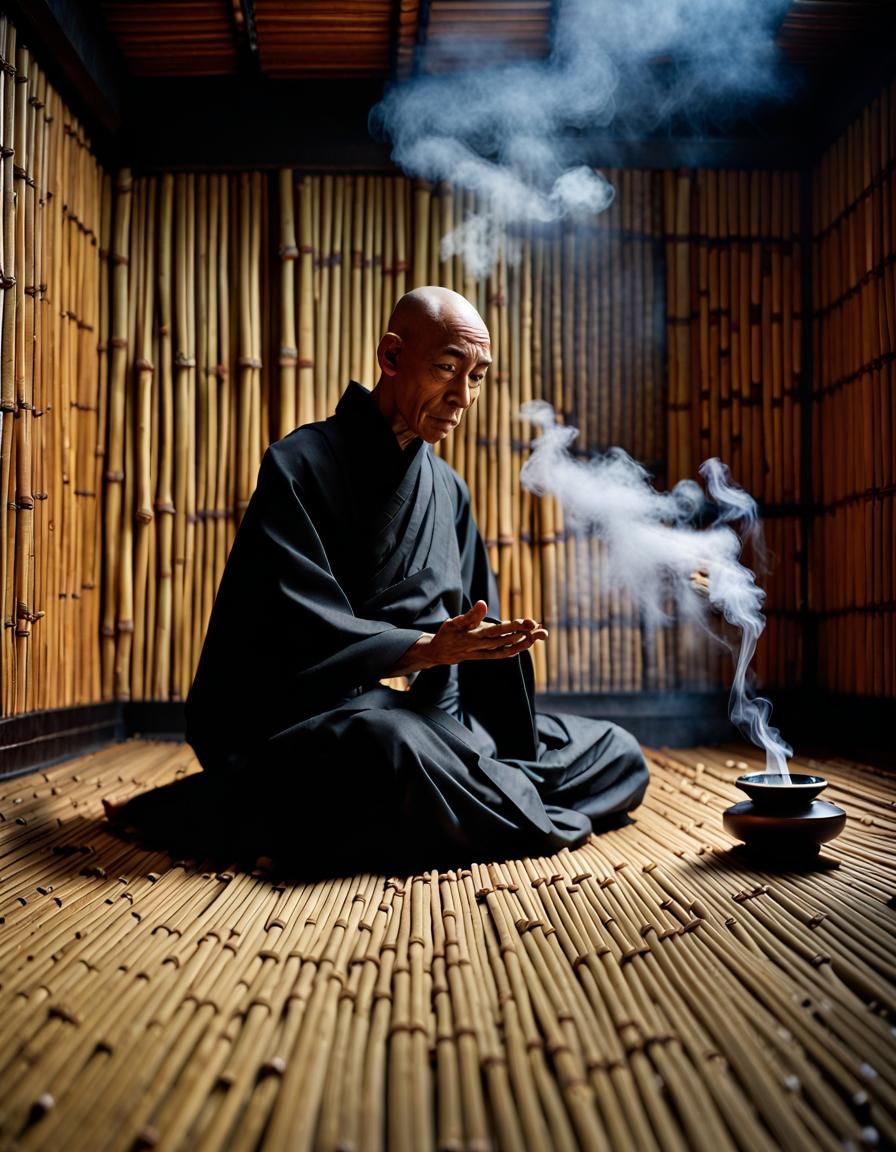 Transcendental Monk in Magical Realism Style