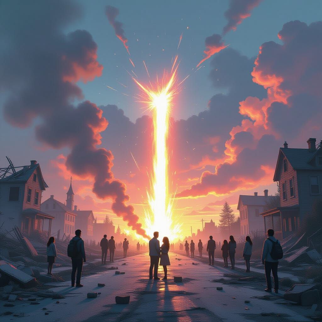 Magical Portal Dividing Worlds: Digital Art