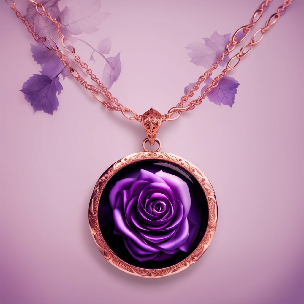 Ethereal rose gold necklace with purple pendant& gothic vibes& ethereal vibes& magical vibes& beautiful craftsmanship vi...