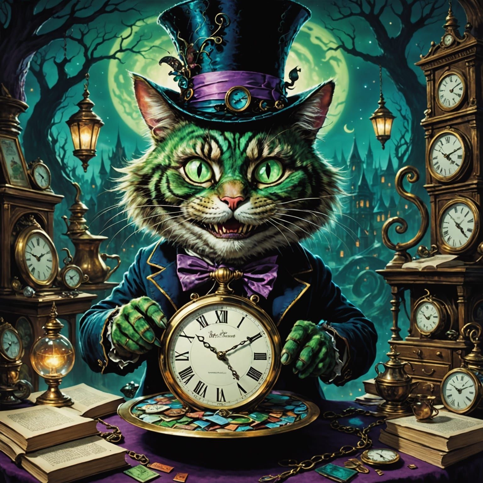 Cheshire Cat in Wonderland: A Fantastical Vision