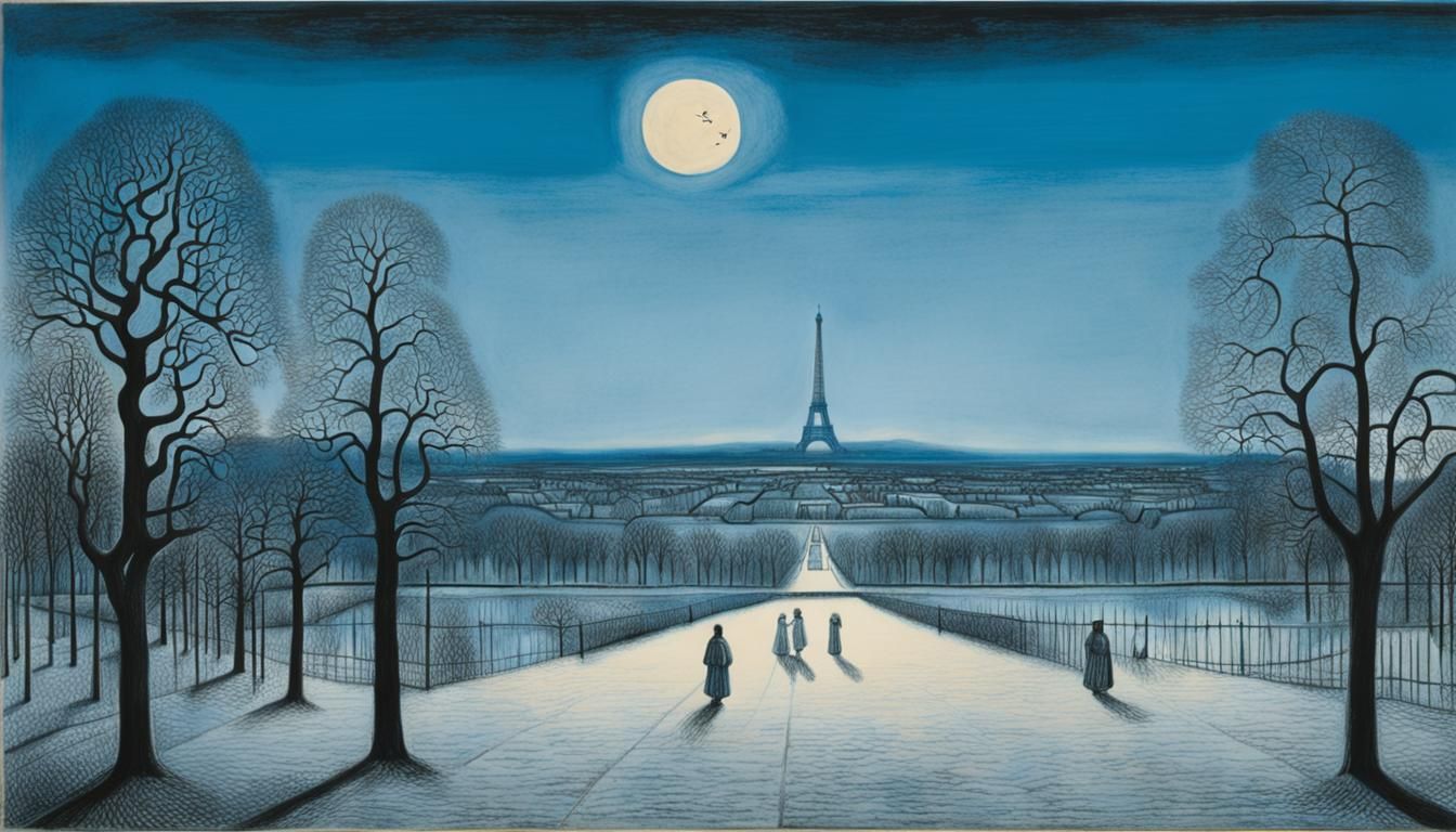 Soul's Return: Surreal Pastel Lithograph