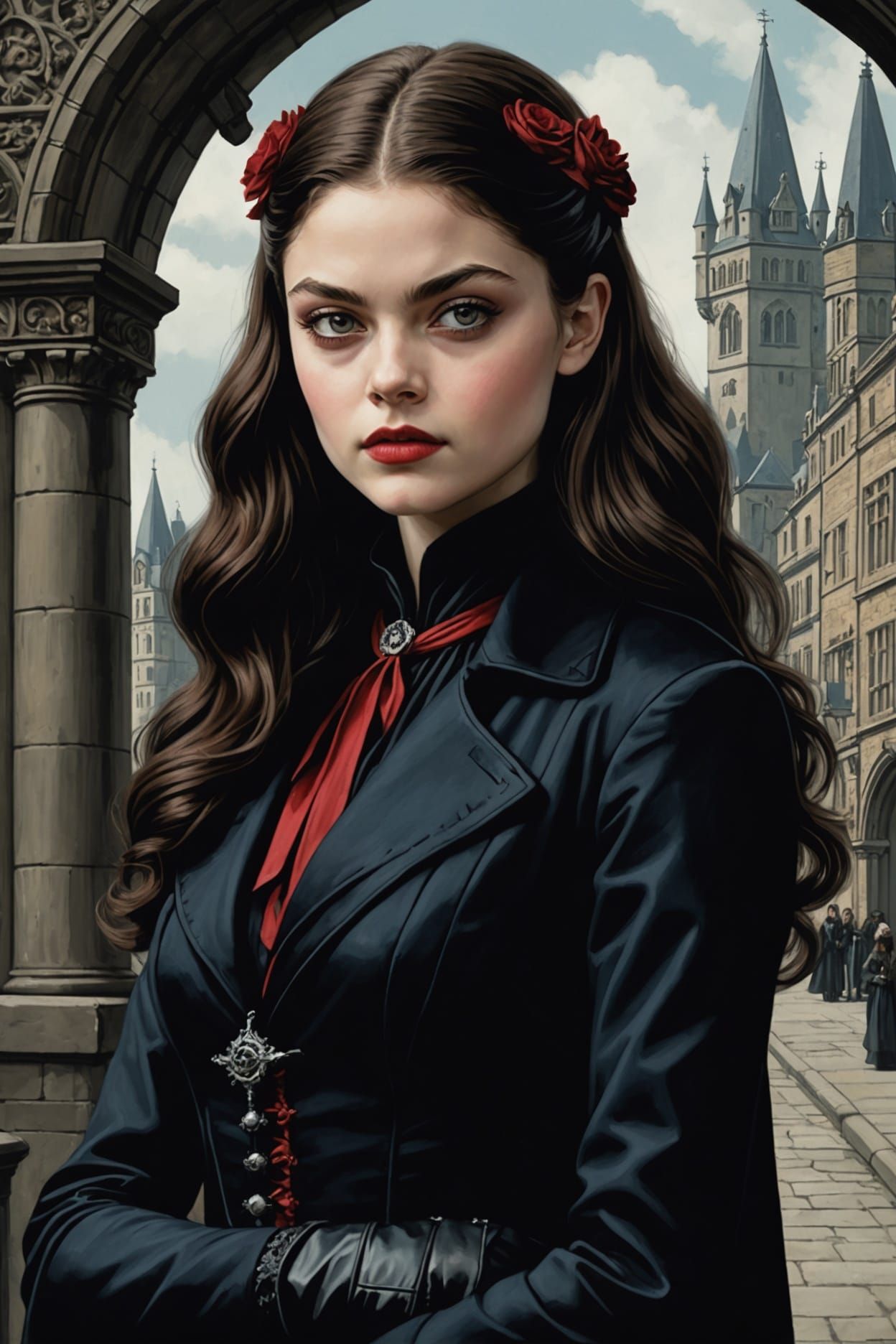 Odeya Rush as Gothic Mina Harker: Cinematic Portrait