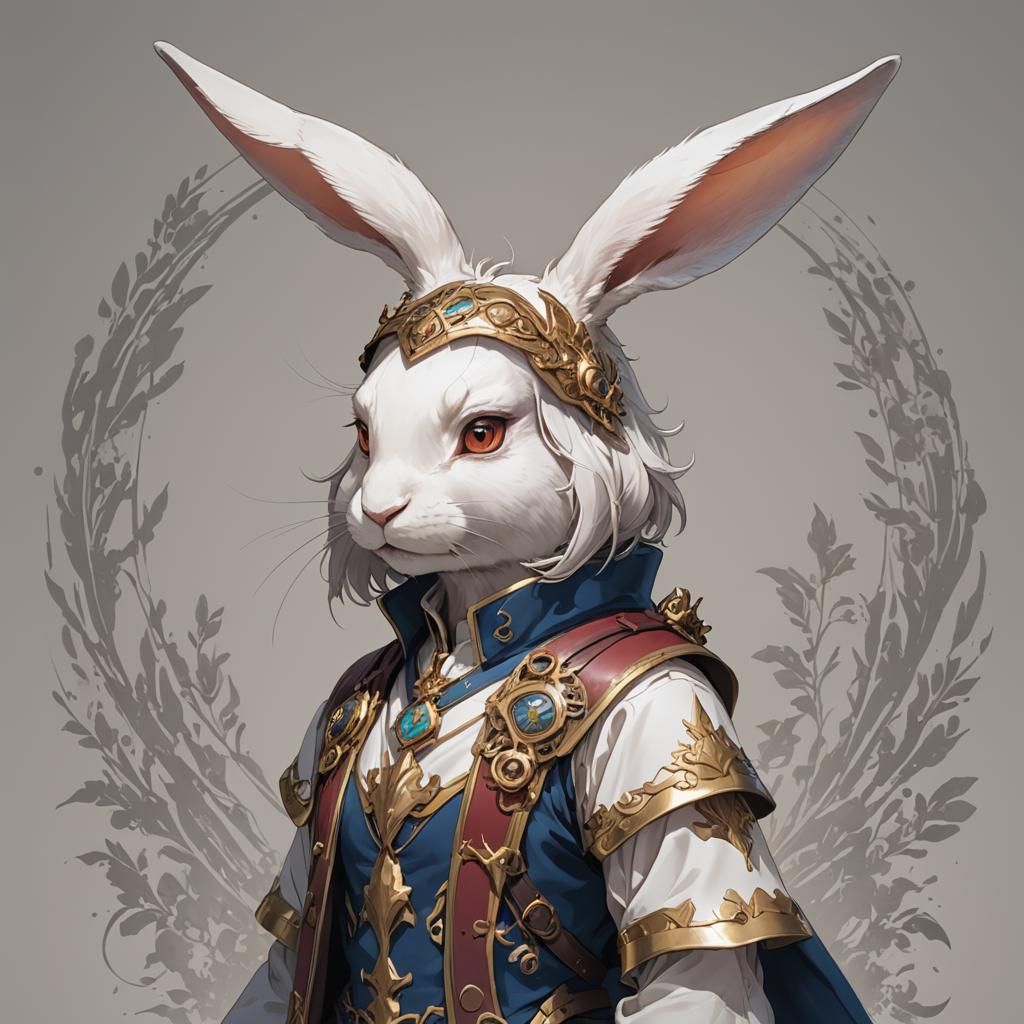 Detailed Anime Rabbit Concept Art in CEL Shading