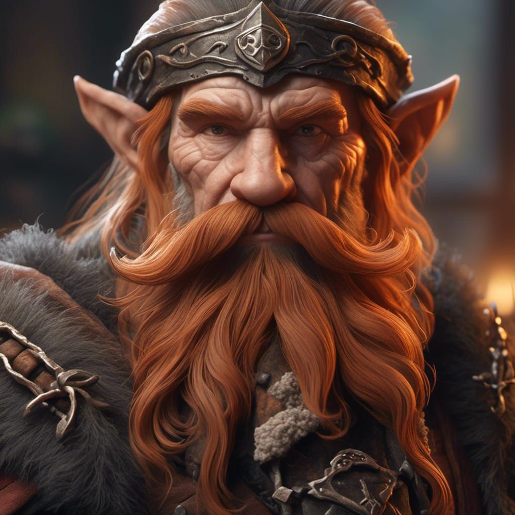 Hyperrealistic Portrait of a Dwarven Elder