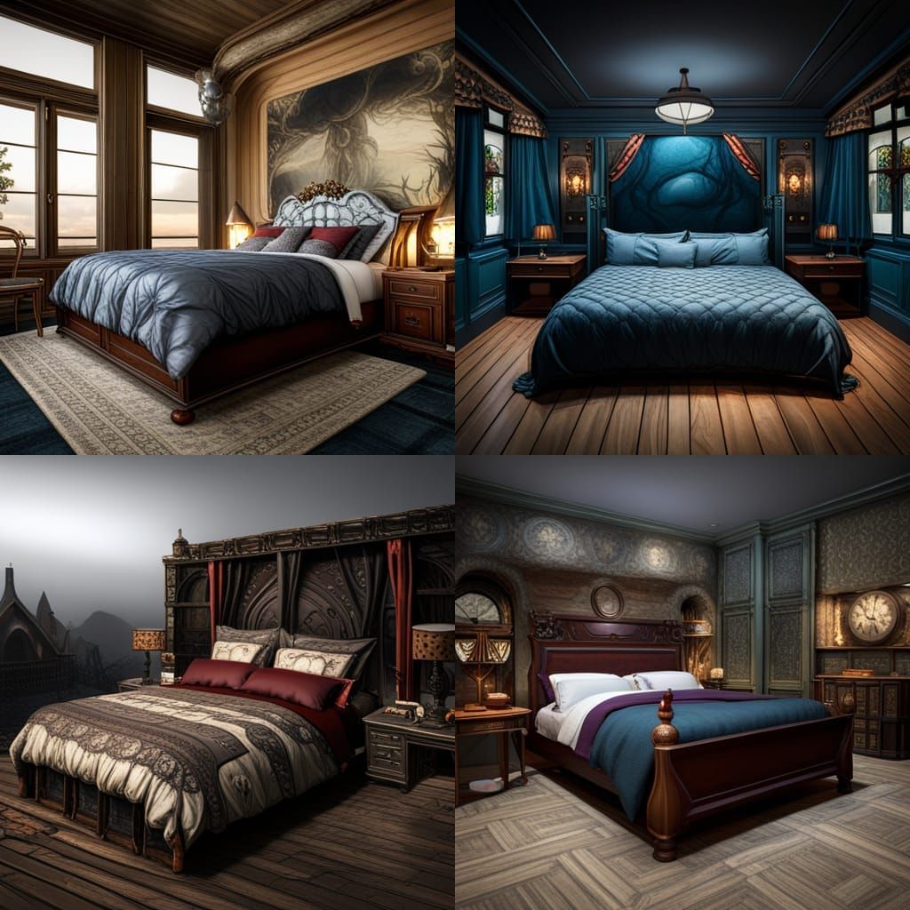 Skull Bedframe: Detailed Matte Painting in Fantasy Art