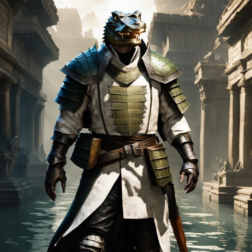 Alligator Armor Fashion: Reptilian Warrior