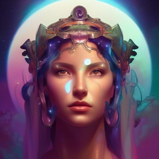 Goddess of Outer Space: Hyperdetailed Art Portrait