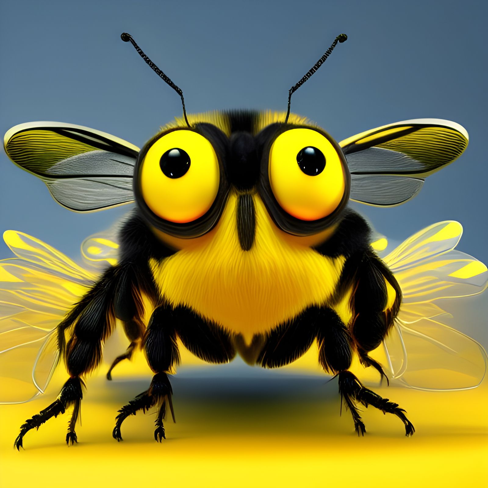 Cute Bumblebee Butterfly Hybrid in Pixar Style
