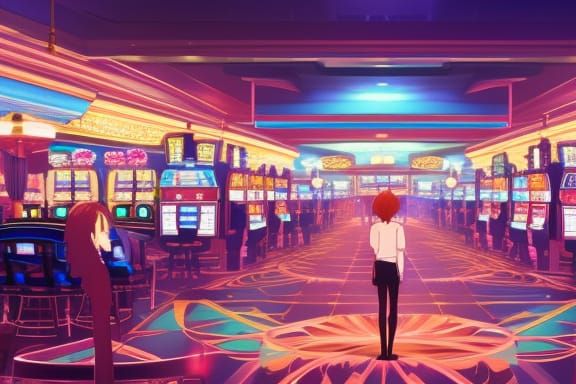 Casino Anime Key Visual in Shinkai Style