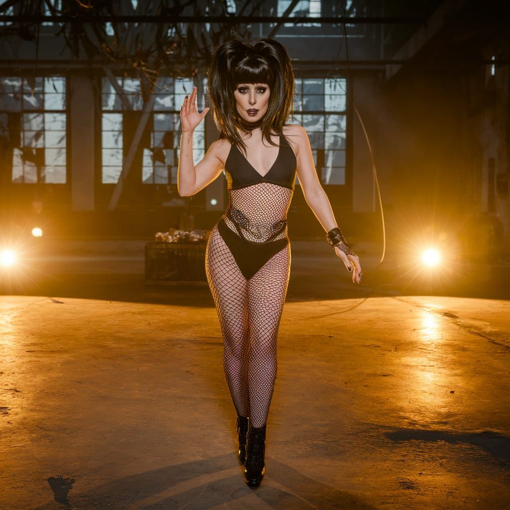 Gothic Cross Dresser Dances with Spirits at Haunted Rave