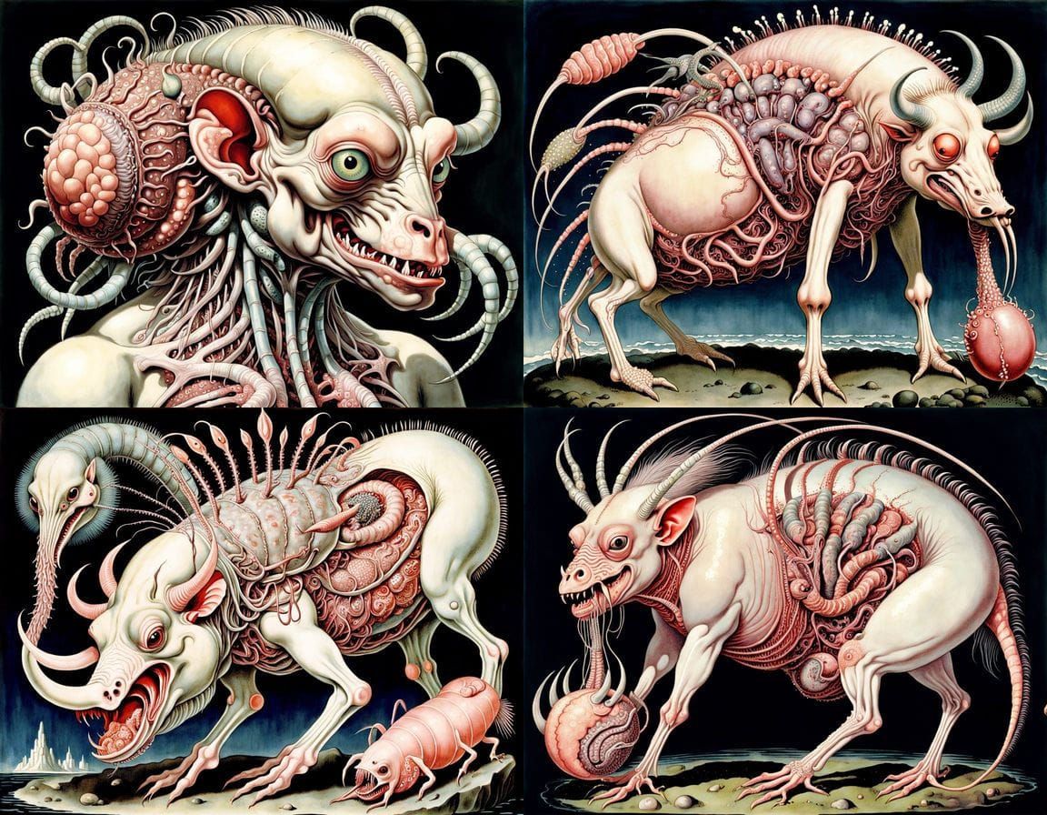 Surreal Spanish Homunculus in Vivisection Scene