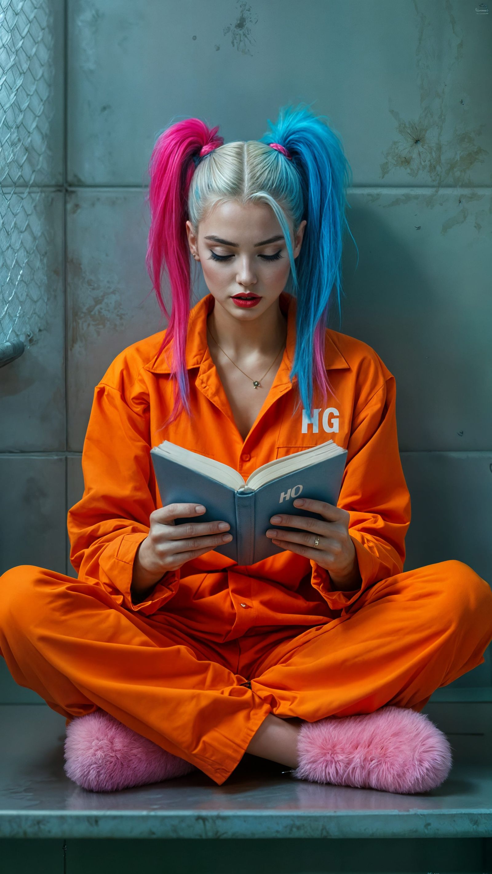 Hyper-Realistic Portrait of a Woman in a Prison Cell