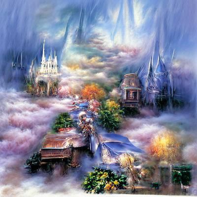Ethereal Fantasy Landscape in Hyperdetailed Mist