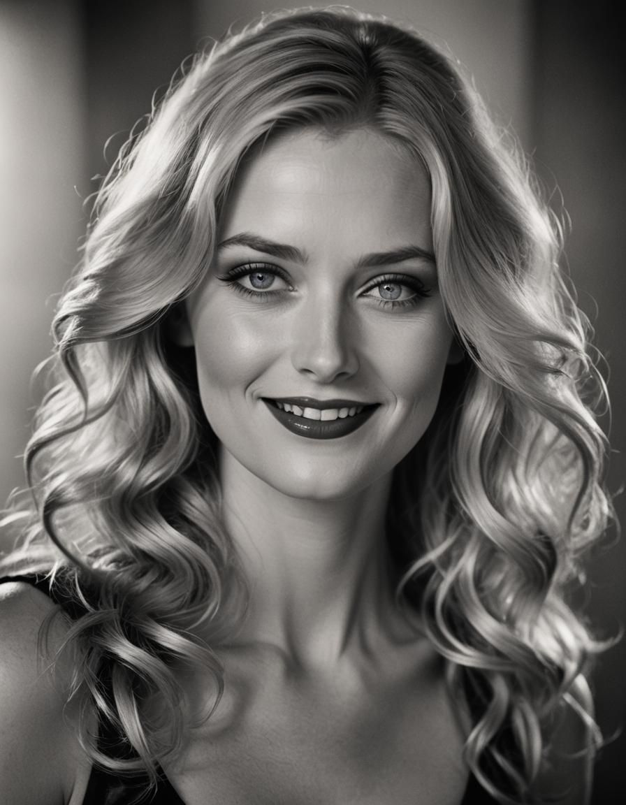 Seductive Blonde in Film Noir Style