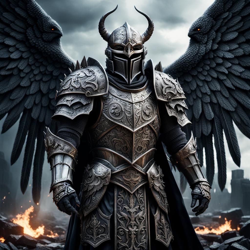 Abaddon, Angel of Destruction in Medieval Armor