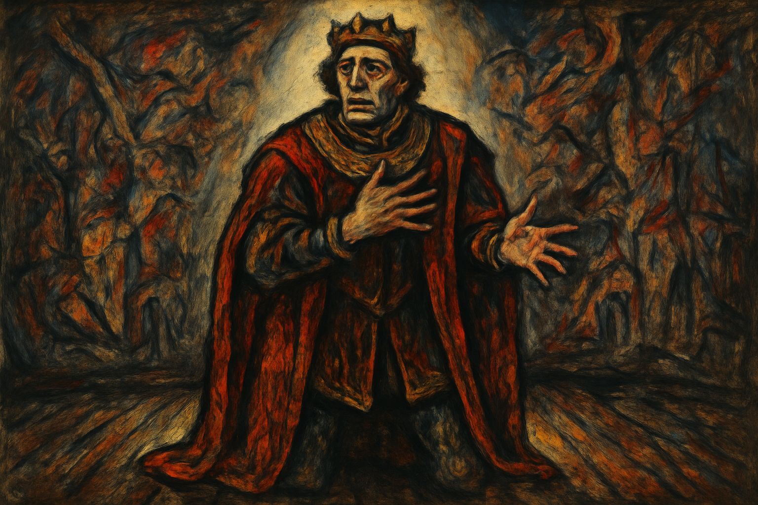 Richard Burbage as Richard III on Stage, Expressionist Style