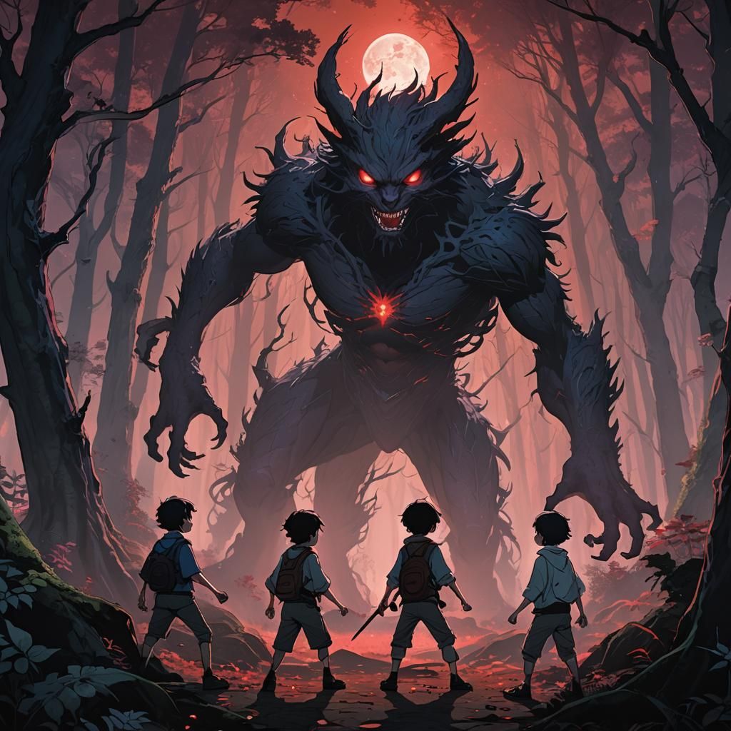 Anime Battle: Boy and Friends vs Shadow Monster