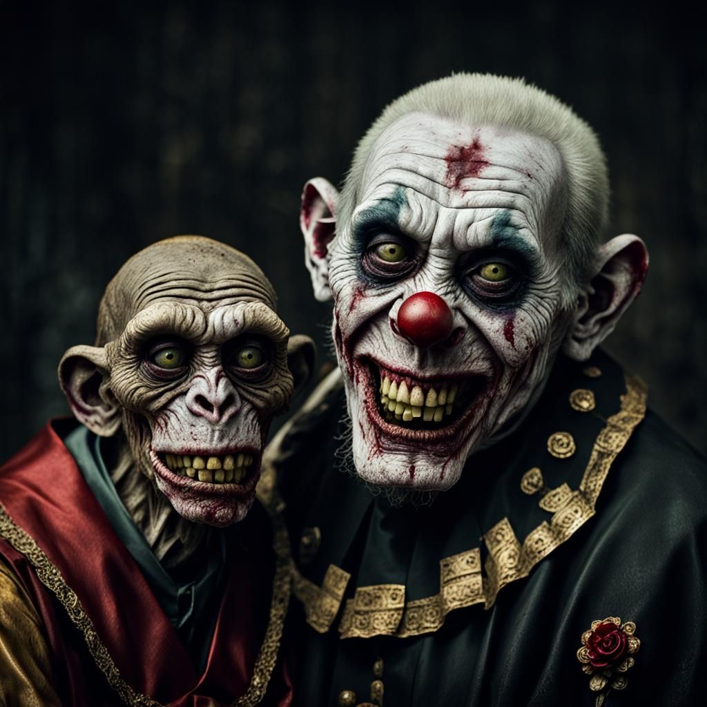 Zombie Monkey Clowns: Priest and Altar Boy Portrait