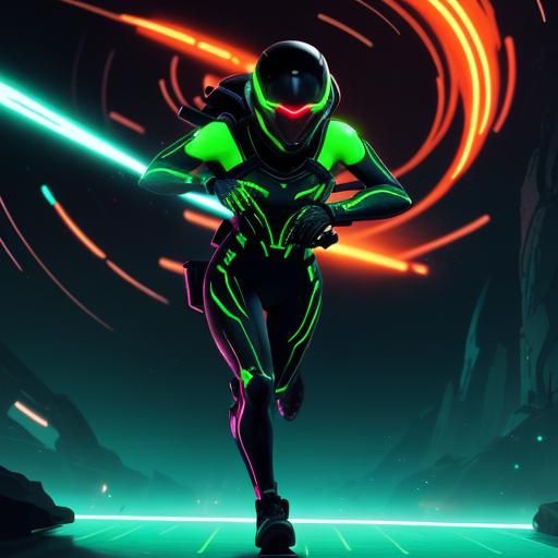 Sci-Fi Female Free Runner on Alien Planet