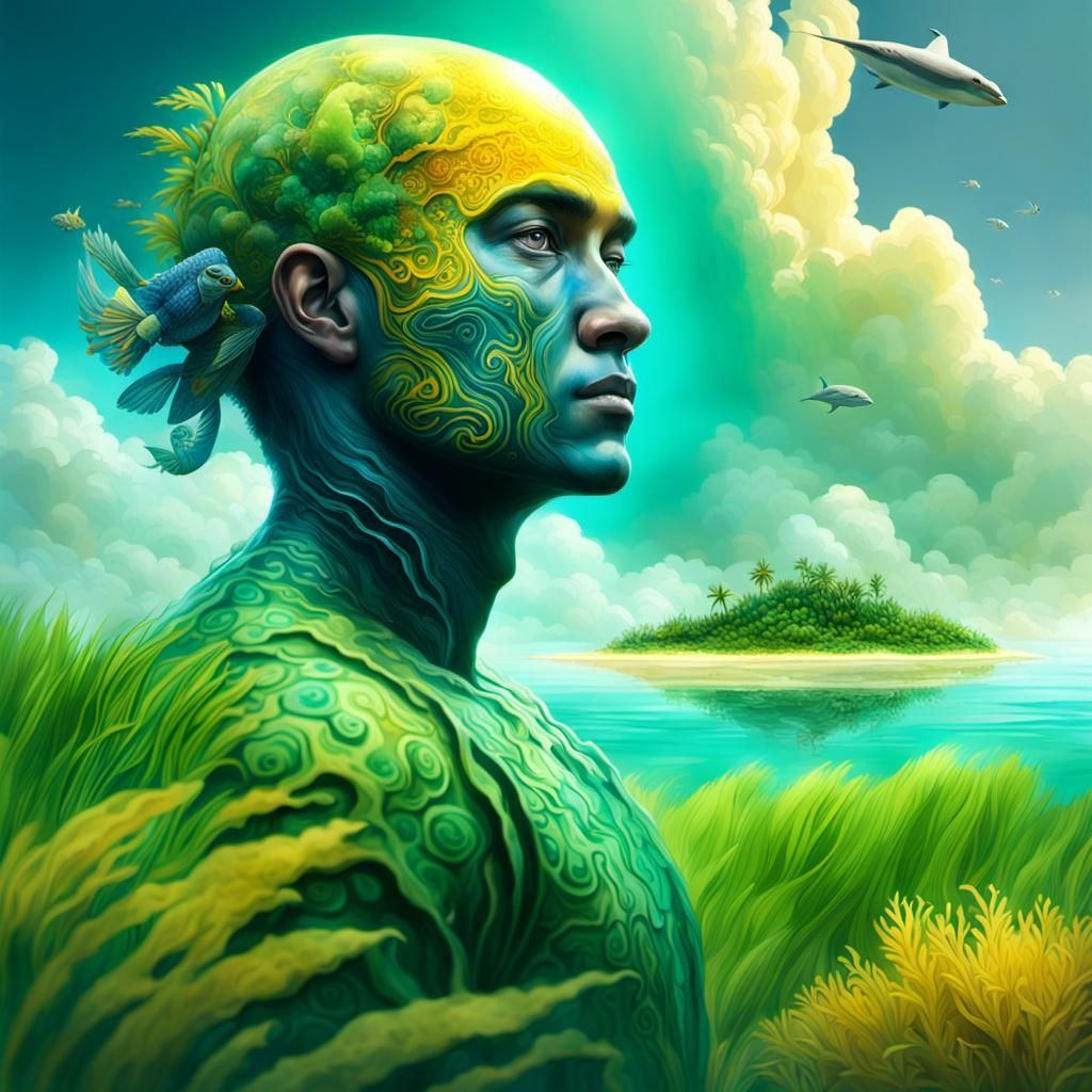 Surreal Ecosystem Portrait: Hyperrealistic Concept Art