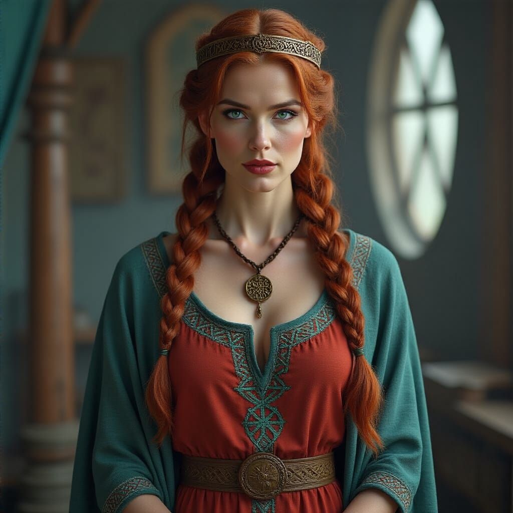 Viking Goddess Hnoss in Maximalist Digital Painting