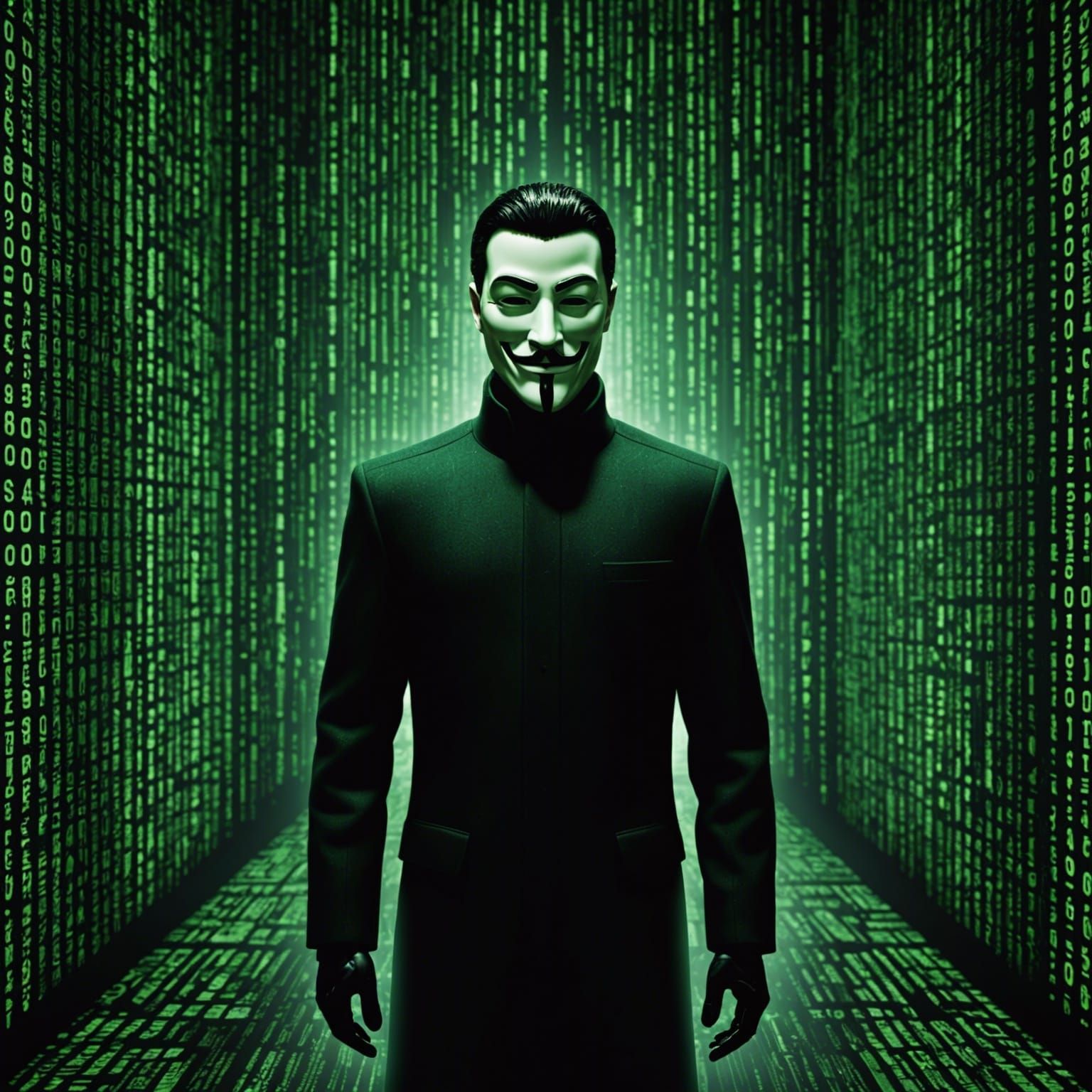 “Anonymous” in Matrix Code style