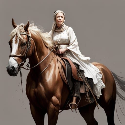 Wife of Bath Portrait in Graffiti Art Style