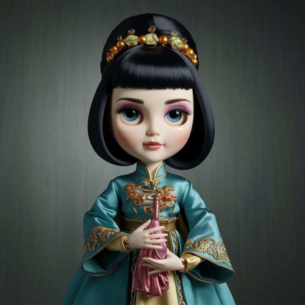 Quinn Yiting Porcelain Doll in Metallic Ultramarine