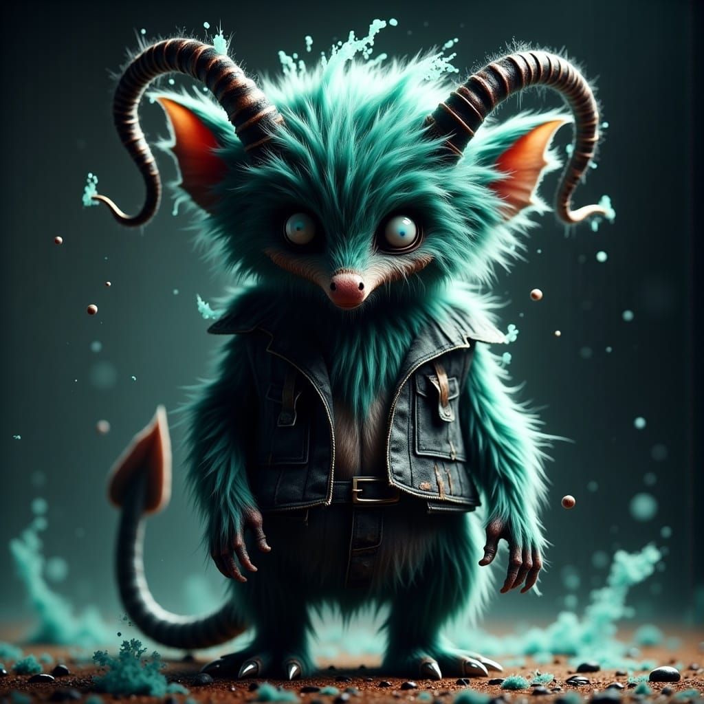 Macabre Imp with Seaweed Hair and Platypus Feet