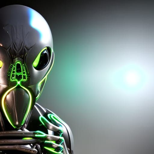 Hyperrealistic Alien Robot with Monster Head