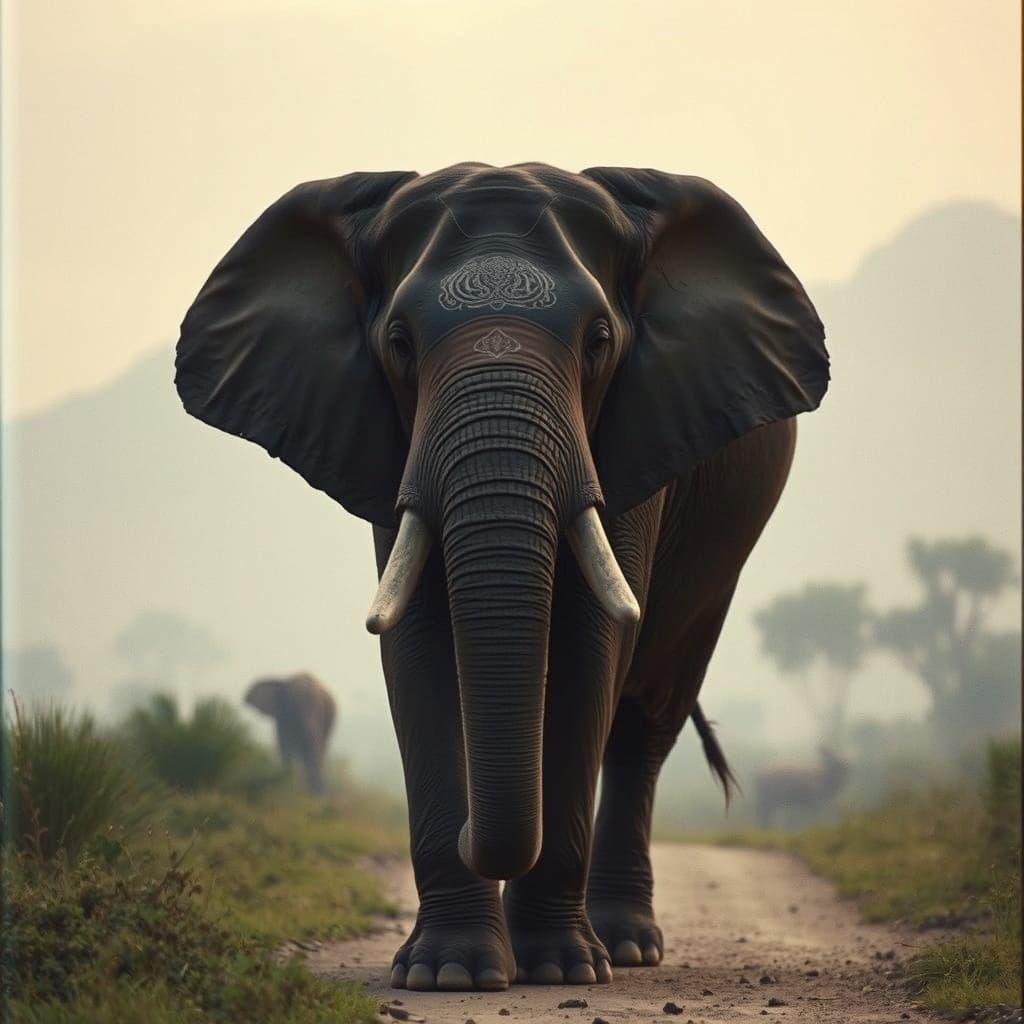 Epic Indian Elephant in Cinematic Film Style