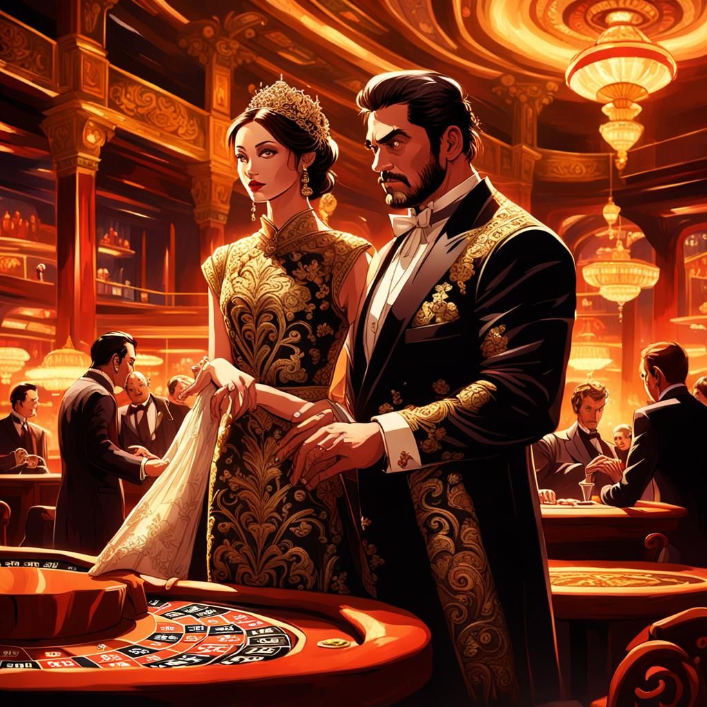 Elegant Saboteur Halts Gambling Spree in Opulent Casino