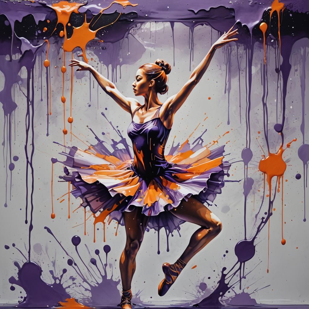 Underwater Ballerina in Graffiti Art Style