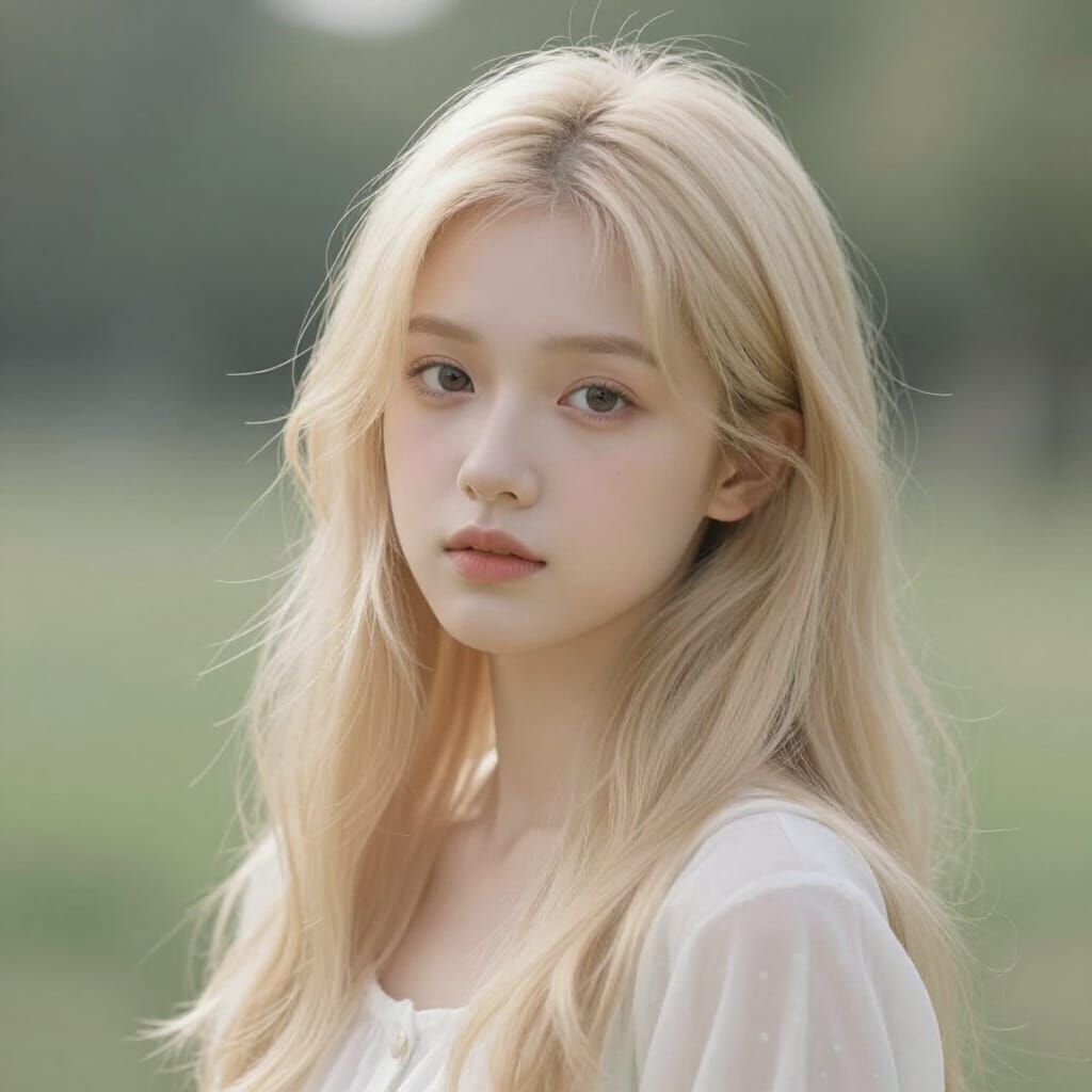 Ethereal Blonde Girl Portrait
