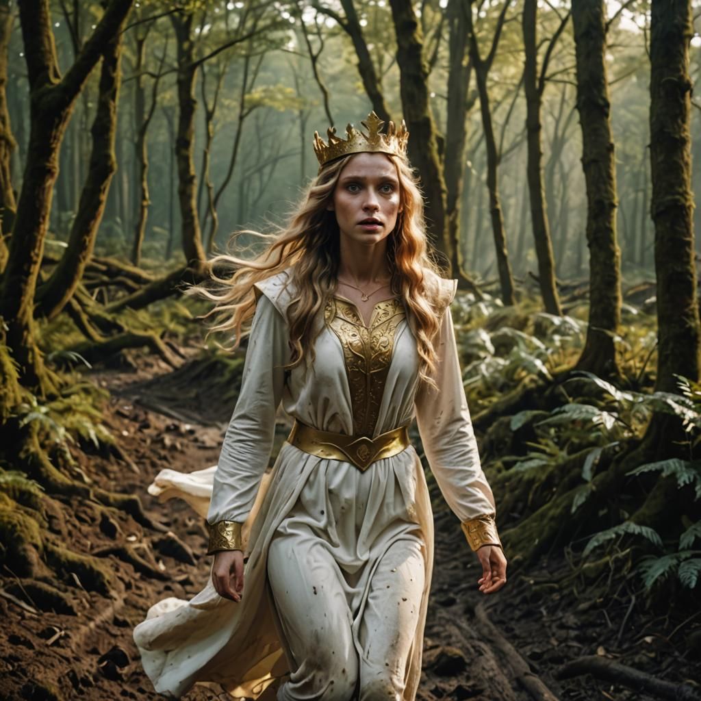 Elf Princess Running Away, Cinematic Film Still